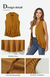 Xeoxarel Women's Sleeveless Cardigan Open Front Vest (S-3XL)-Camel Brown