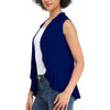Xeoxarel Women's Sleeveless Cardigan Open Front Vest (Navy Blue)