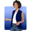 Xeoxarel Women's Sleeveless Cardigan Open Front Vest (Navy Blue)