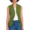 Xeoxarel Women's Sleeveless Cardigan Open Front Vest (Olive Green)